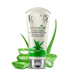 Lotus Herbals Whiteglow 3-In-1 Deep Cleansing Skin Whitening Facial Foam (100 g)